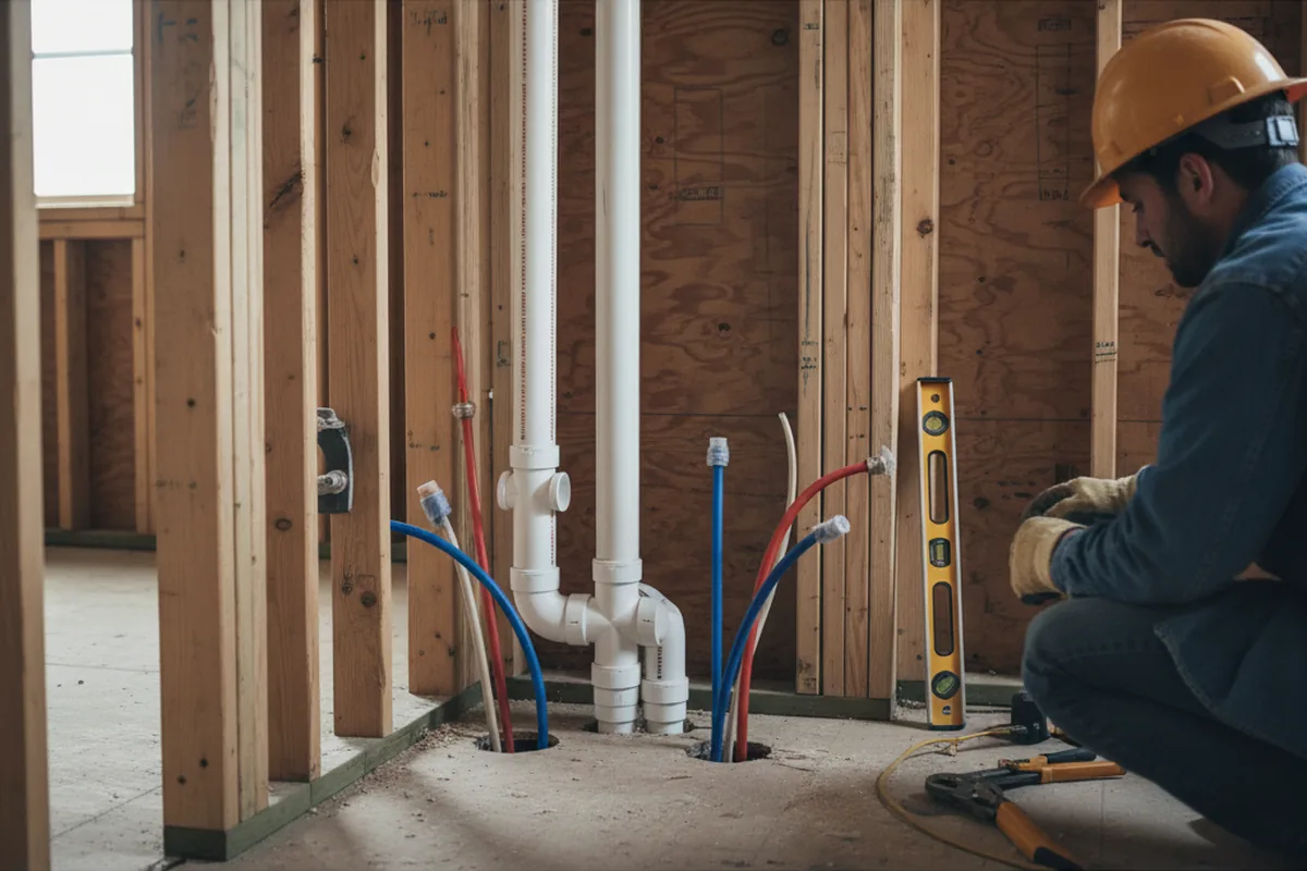 Drain and supply rough-in during Garbage Disposal Repair in Assawoman